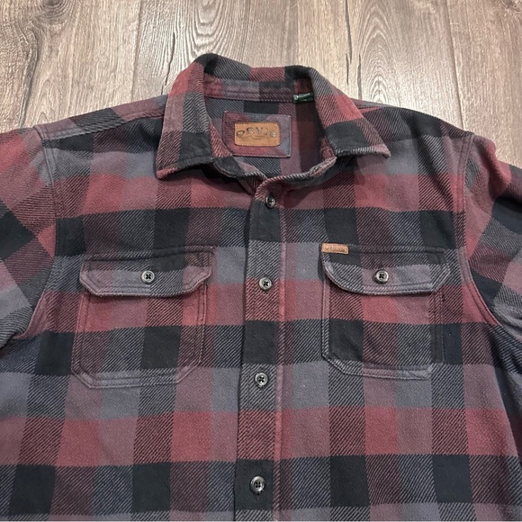 Orvis Big Bear Heavy Weight Plaid Flannel Shirt Jacket Shacket Hand Pockets M - Picture 3 of 12